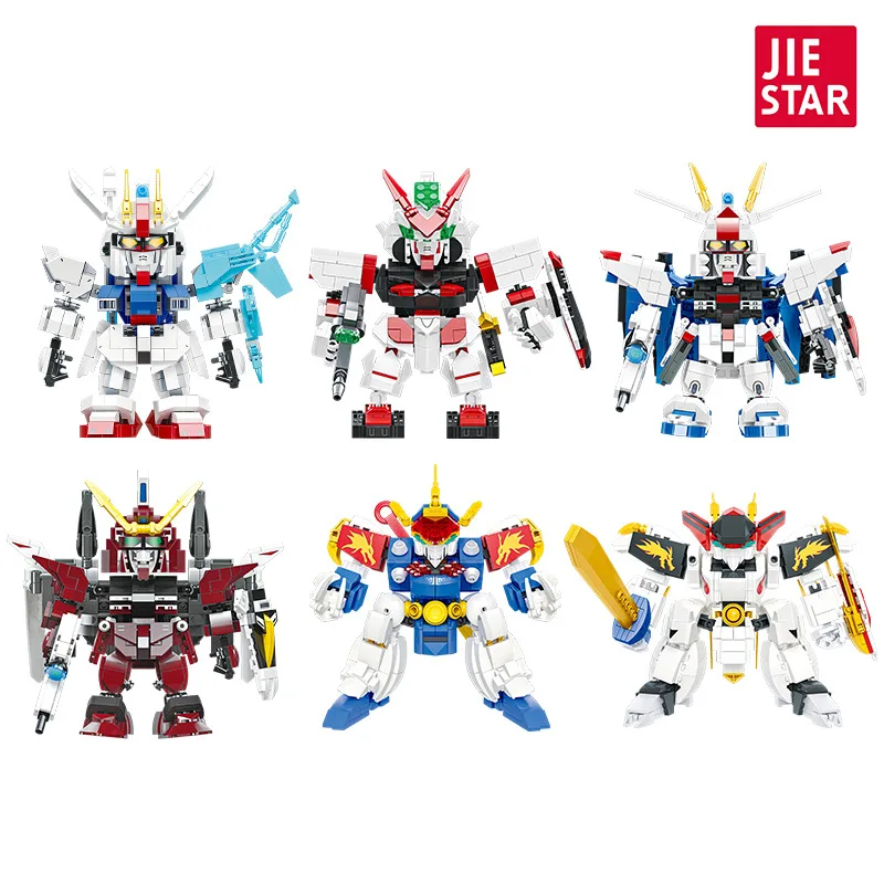 Children's Mecha Warrior Six Character Assembly Toys Educational Collection Gifts for Students Wholesale Availabl