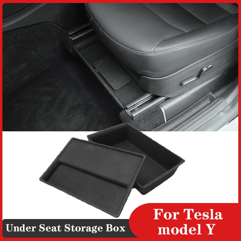 

Auto Under Seat Storage Box For Tesla Model Y 2021-2023 Car Accessories Organizer Case Drawer Holder ModelY Interior Gadgets