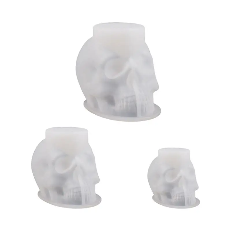 AT29-3Pcs Skull Resin Mold 3D Skull Silicone Mold Handmade Candle Making Mould DIY Craft Mold For Resin Skull Candle Mold
