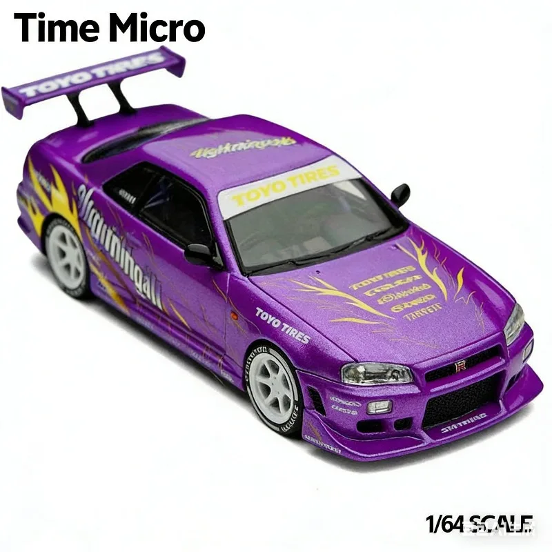 

TM 1:64 Nissan GTR R34 C-West Cast Alloy Car Model, Boys' Holiday Gift Toy Collection Decoration Item.