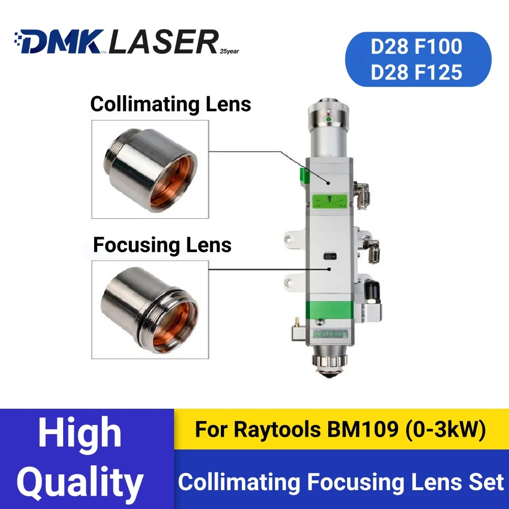 

DMK BM109 1,5 кВт лазерная группа коллимационных фокусирующих линз D28 F100 F125 мм с держателем линзы для лазерной режущей головки Raytools BM109