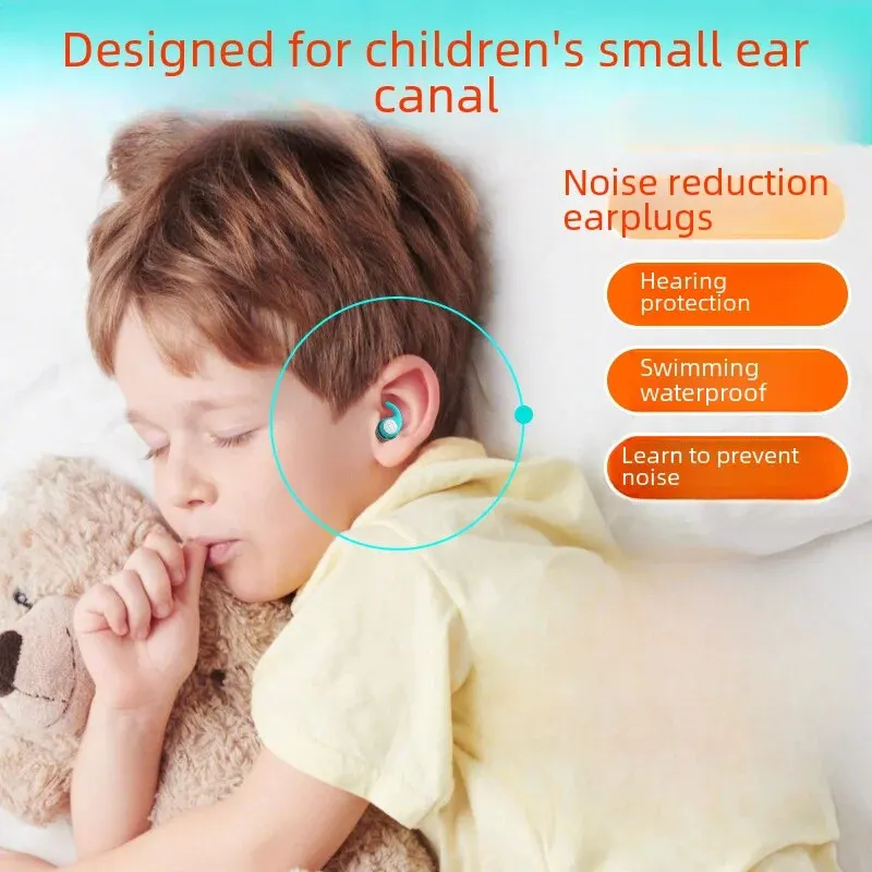 Children Silicone Earplugs Small Size Swimming Waterproof Noise Reduction Study Listening Protection Earplugs Multiple Colors