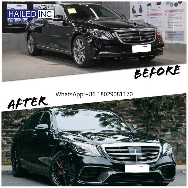 กระโปรงข้างสำหรับ Mercedes Benz W222อัพเกรดเป็นสไตล์ S450กระโปรงข้างสำหรับ S Class สำหรับ Maybach สำหรับ S63 S65