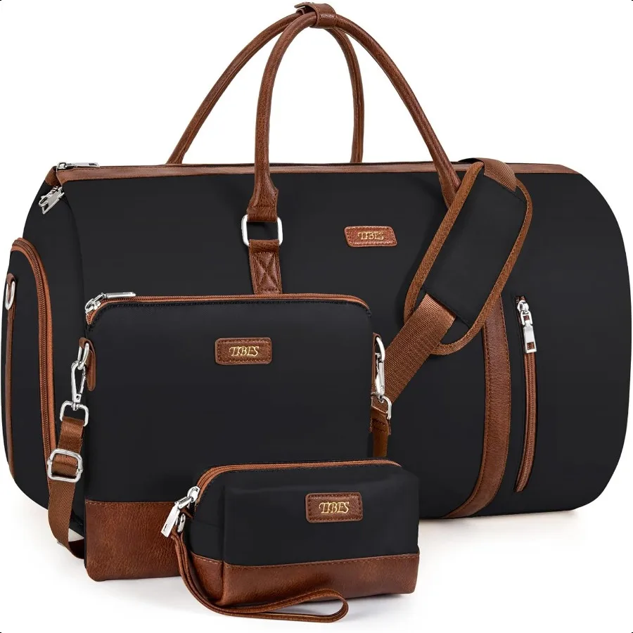

Convertible Garment Duffel Bag for Travel Carry On Garment Bags With Toiletry Bag Large Weekender Bag for Men Women 2 in 1 Hang
