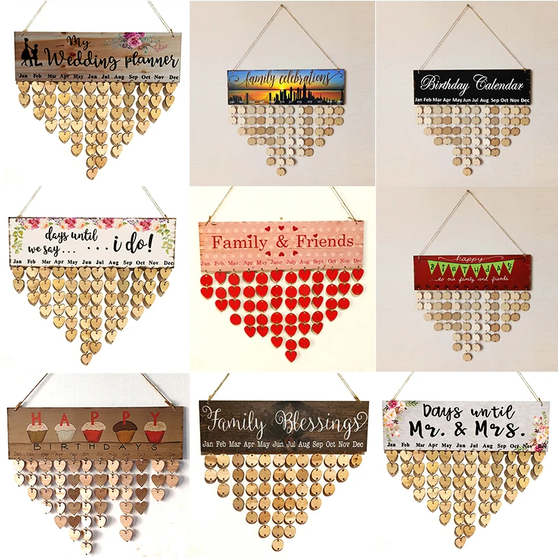 Wedding Anniversary Special Days Ramadan Reminder Board Calendar Birthday Tracker Wall Hanging Plaque Board Home Hanging Decor