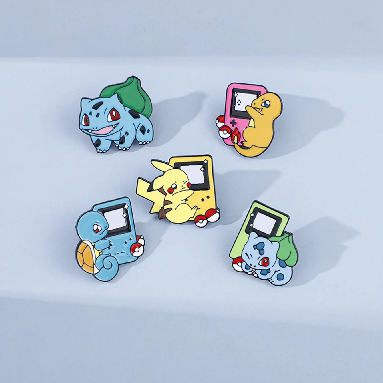 Retro Game Console Themed Enamel Badges Kawaii Pikaichue Decor Ornaments for Denim Coat & Canvas Bag Trendy Small Anime Merch