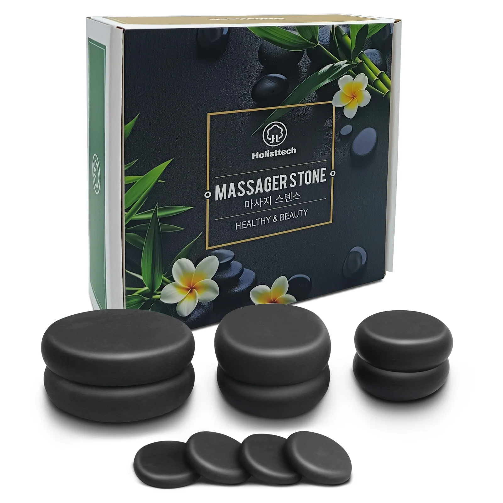 Essential Hot Stones for Massage, 10 Pcs Hot Stones Massage Kit Hot Rocks Massage Stones for Professional or Home Spa