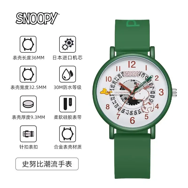 Snoopy Lichtgevende Waterdichte Student Horloge Mode Koreaanse Versie Eenvoudige Trend Quartz Horloges