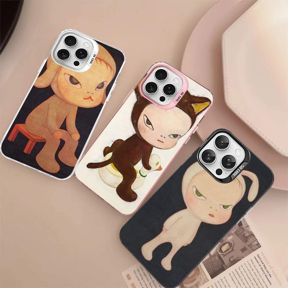 Yoshitomo Nara Phone Case For IPhone 16 15 14 13 12 11 Pro Max X XR XSMAX 8 7 Plus Matte Shockproof Back Cover