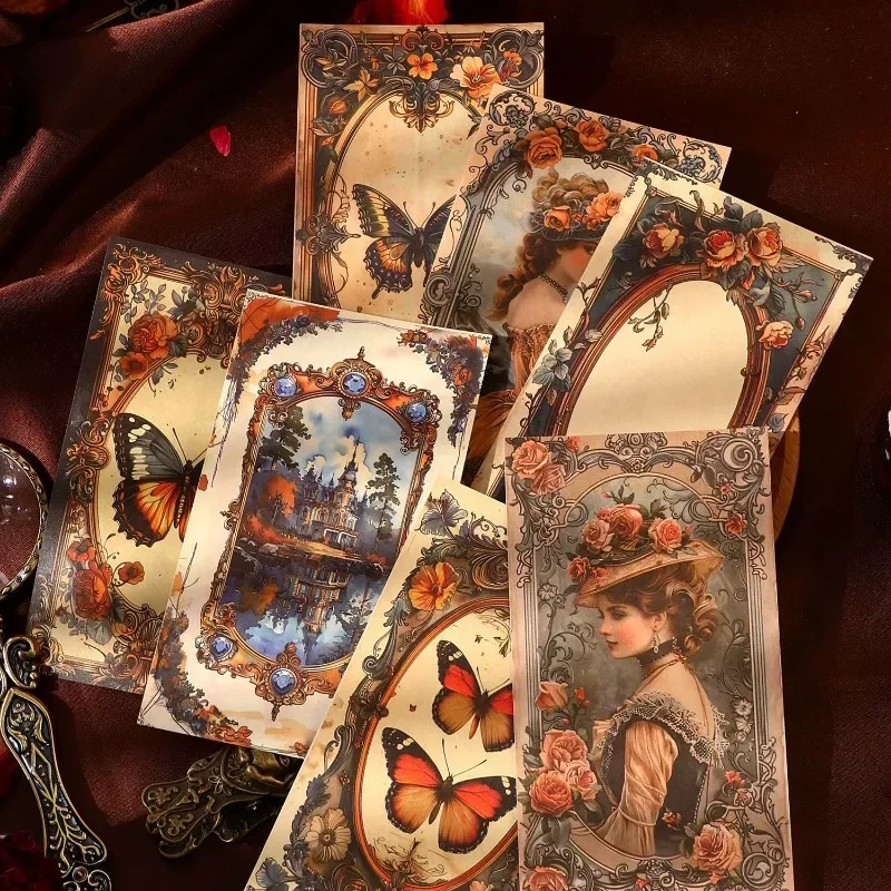 30Pieces baroque Style Collage Pads Notebooks Writing Pads Scrapbook Cut 159*84MM Material Paper Bach conjecture Retro