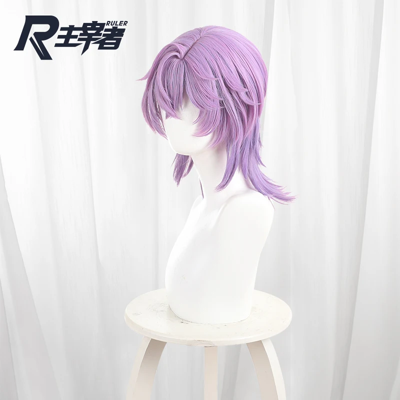 لعبة Genshin Impact Durin شعر مستعار تأثيري دوران تأثيري الذئب قطع الأرجواني شعر مستعار لحفلة Comicon Hallowmas الكبار النساء الرجال #2