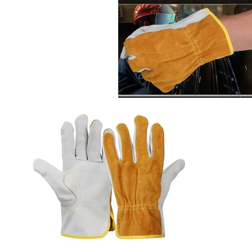 

1 Pair Security Protection Welding Gloves Soft Leather Labor Protection Leather Work Gloves Durable Heat Resistant