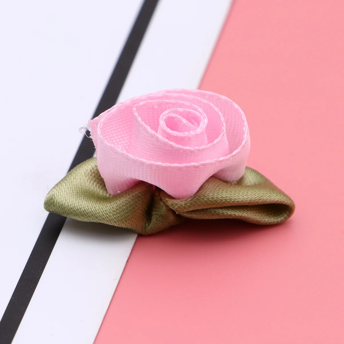 

1Set 3Cm DIY Ribbon Flowers Handmade Cloth Flower Decorative Supplies for Clothing Gift Box Cards Craft Projects Pink