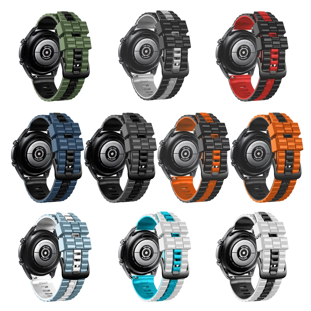 Pulsera de silicona de 22mm para Samsung Gear S3 Classic Frontier/Galaxy Watch 3, accesorios de pulsera deportiva de 45mm y 46mm