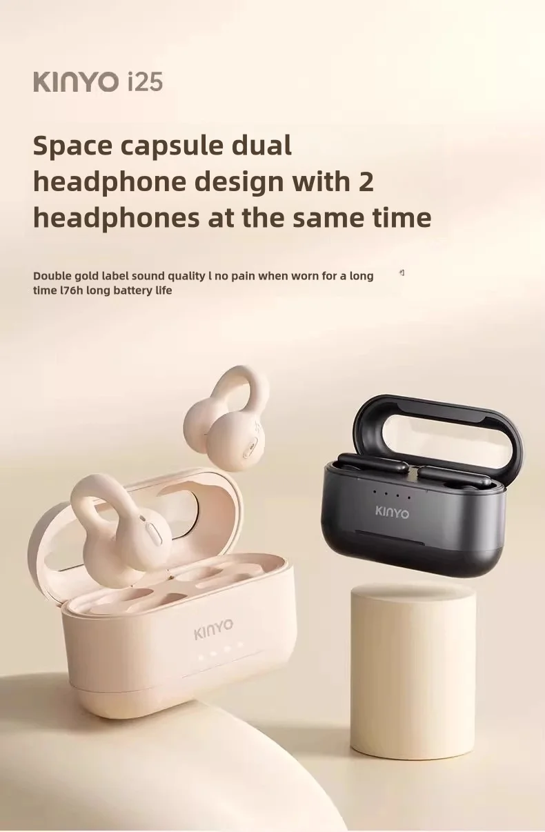

Kinglucky i25 Dual headphones True Wireless Earphone Bluetooth5.4 Headphone High battery life In-ear type Ear clip type