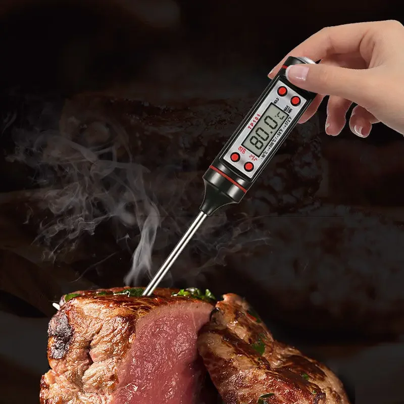 Kitchen Thermometer TP101 Digital Meat Thermometer Waterproof Thermometer for Tea Coffee Candle Food Milk Fry Candy Roast