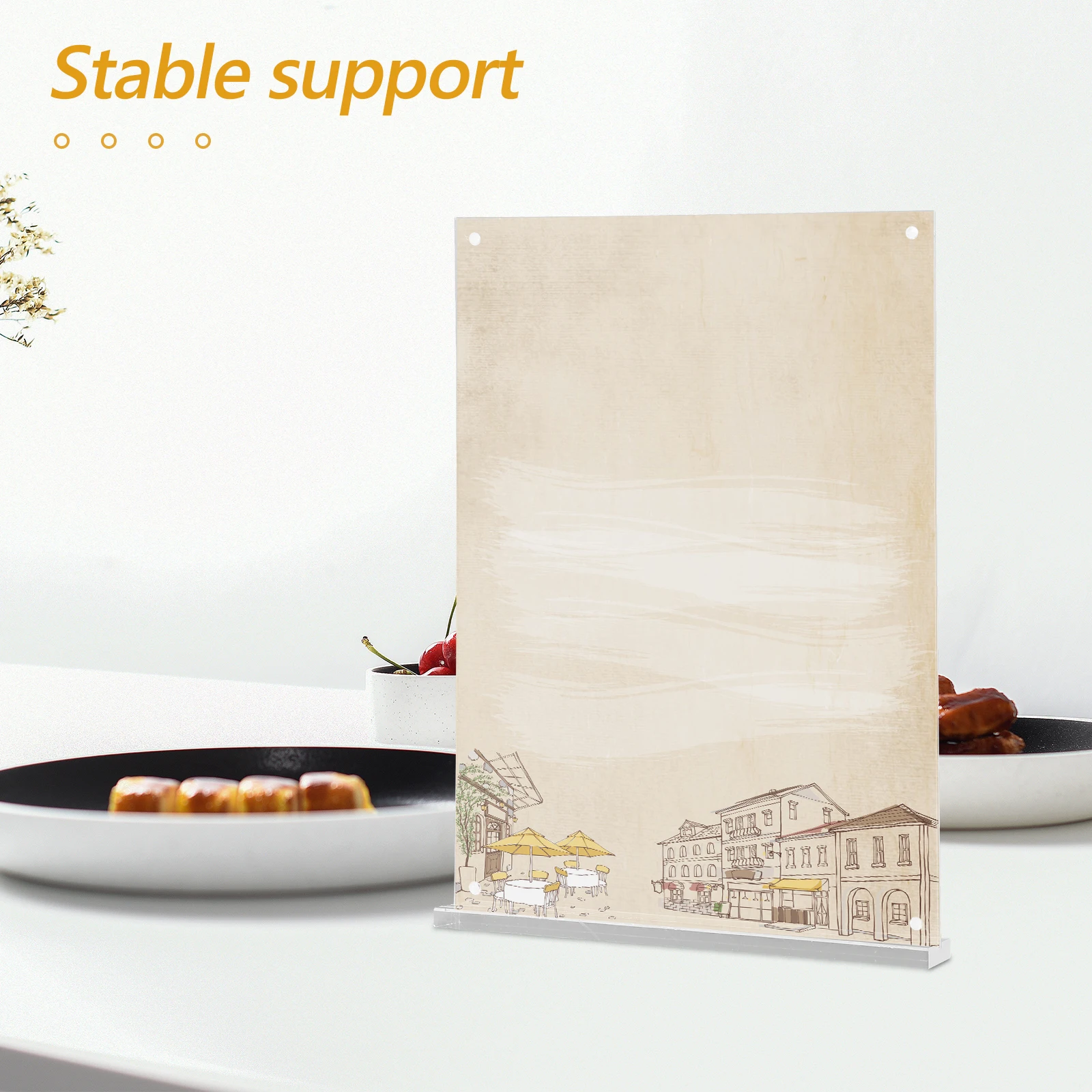 Support d'étiquette de carte de Table en acrylique transparent pour l'affichage de cadre Photo de bureau signes Photo magnétique