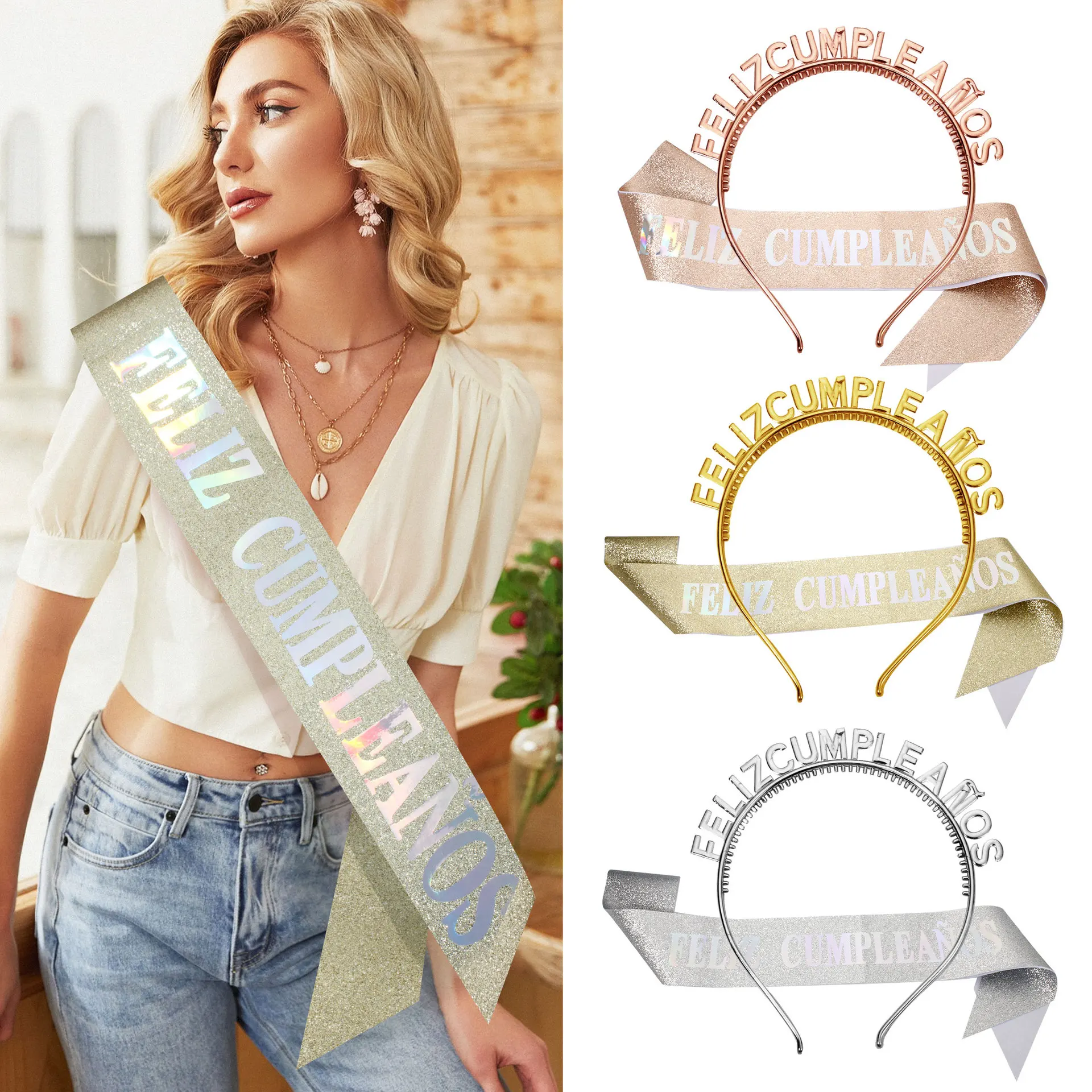 

Повязка на голову с плечевым ремнем на день рождения, новый стиль, костюм для вечеринки в испанском стиле