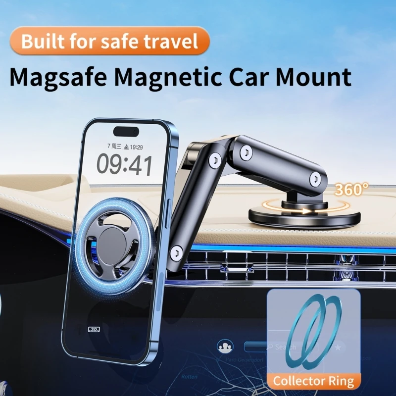 

Car Mount Navigation Support Holder Universal Mobile Magnetic Phone Holder 360° Rotation Angle Adjustable Phone Holder 896C