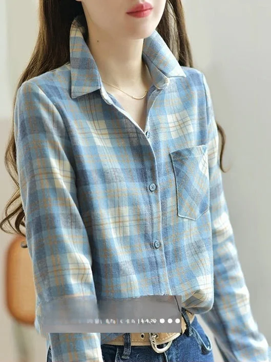 

Женская клетчатая ткань Long Sve Floing в стиле ретро, весна-осень, брендовая станция, квадратный узор, облегающий крой, полиэфирное волокно