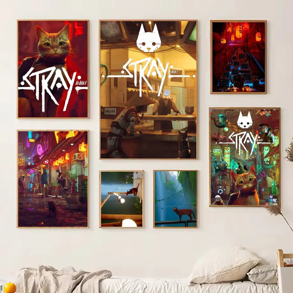 

Stray Game Poster Frameless Painting Bedroom Wall Sticker Living Room Home Decoration