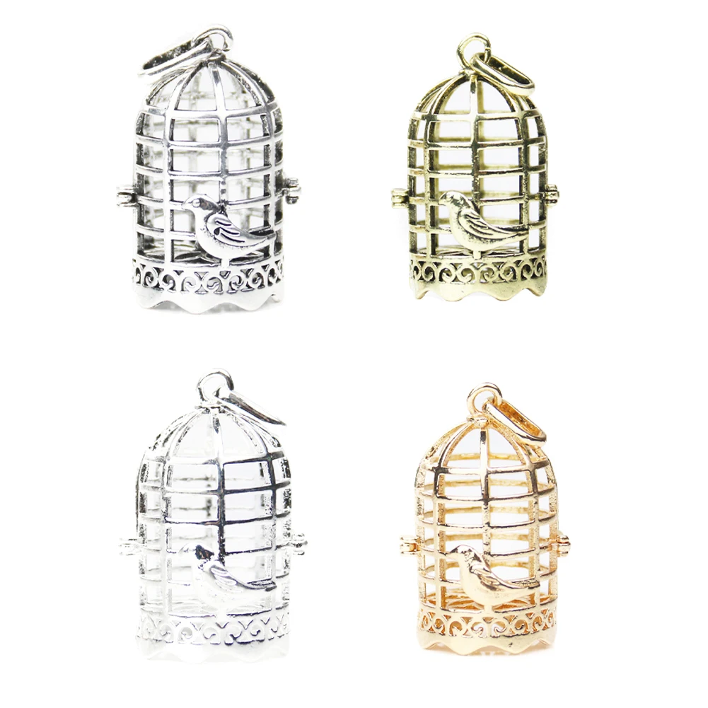 Retro Aroma Diffuser Necklace Birdcage Open Cage Pendant Perfume Essential Oil Aromatherapy Locket Pendant DIY Making Accessorie