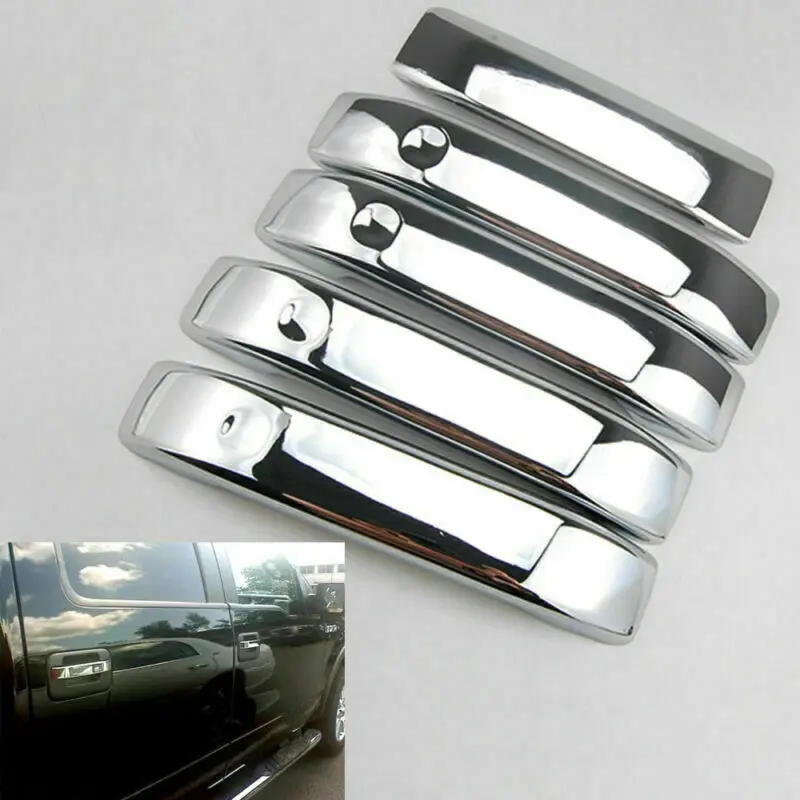 BBQ@FUKA 5Pcs Chrome ABS Exterior Door Handle Cover Trim for Ford F-150 F150 2004 2005 2006 2007 2008 2009 2010-2014 Car Styling