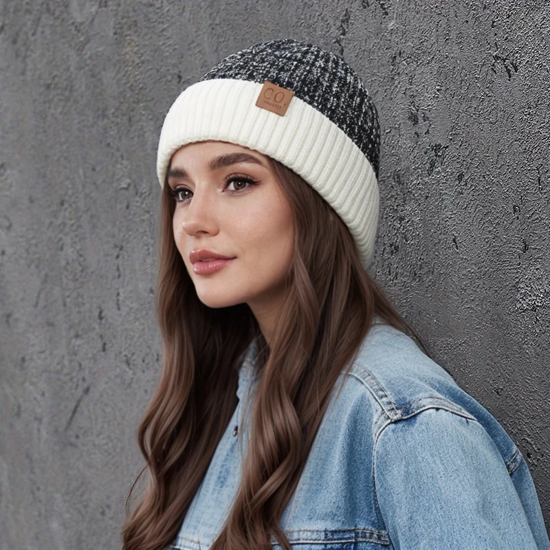 Damenmütze ohne Krempe, warm gefütterte Strick-Skimütze für Damen und Herren, geeignet für warme Alltagskleidung im Herbst und Winter. – Detail 6