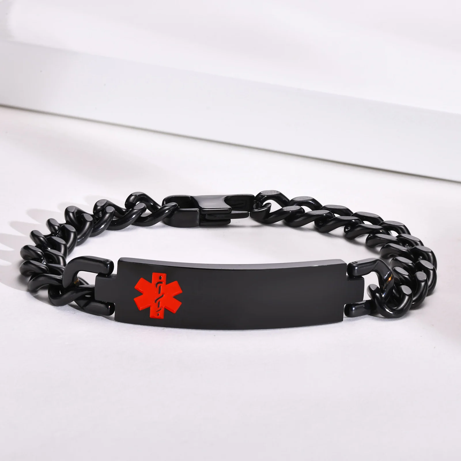 Vnox Free Custom Engraving Medical Alert ID Bracelets for Men Women,Anti Allergy Stainless Steel Emergency Outdoor Jewelry