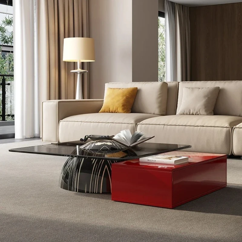 Q xzzCombination living room household  creative art glass high-end coffee table