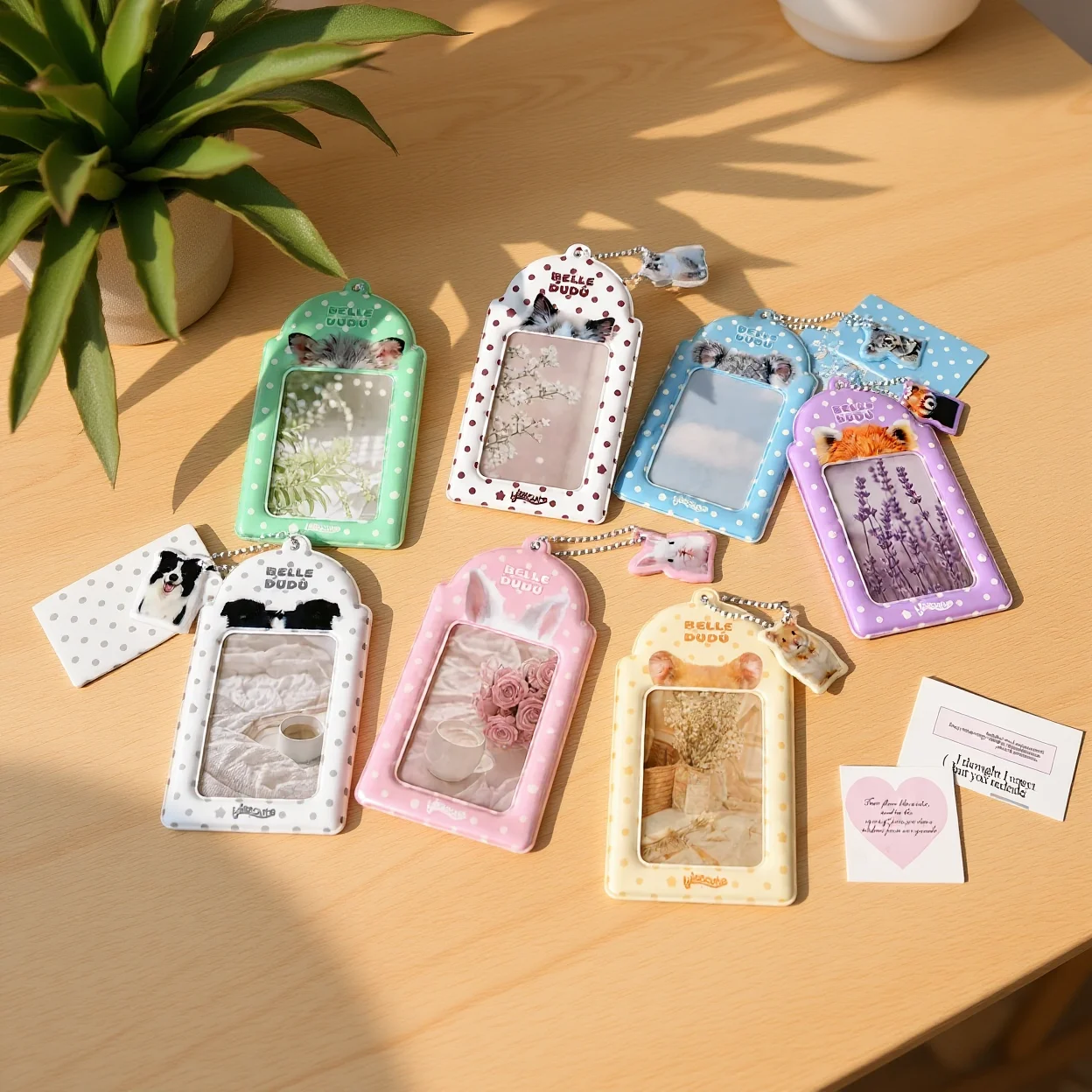 Pvc Card Holder Decorative Decorative Hanging Pendant Card Display Holder Pvc Animal Pattern Card Holder For Tote Bag Pendant
