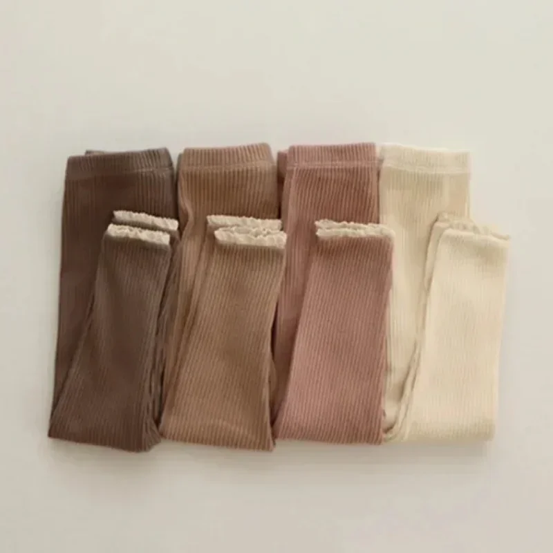 New Autumn Winter Children One Piece Leggings Kids Lace Warm Trousers Girls Baby Elastic Waist Slim Pants Baby Newborn Items Set