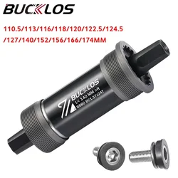 BUCKLOS-soporte inferior de bicicleta para manivela de agujero cuadrado, CNC, para bicicleta eléctrica de montaña y carretera, BB 110,5/116/118/120/124.5/127/140/152/156/166/174mm