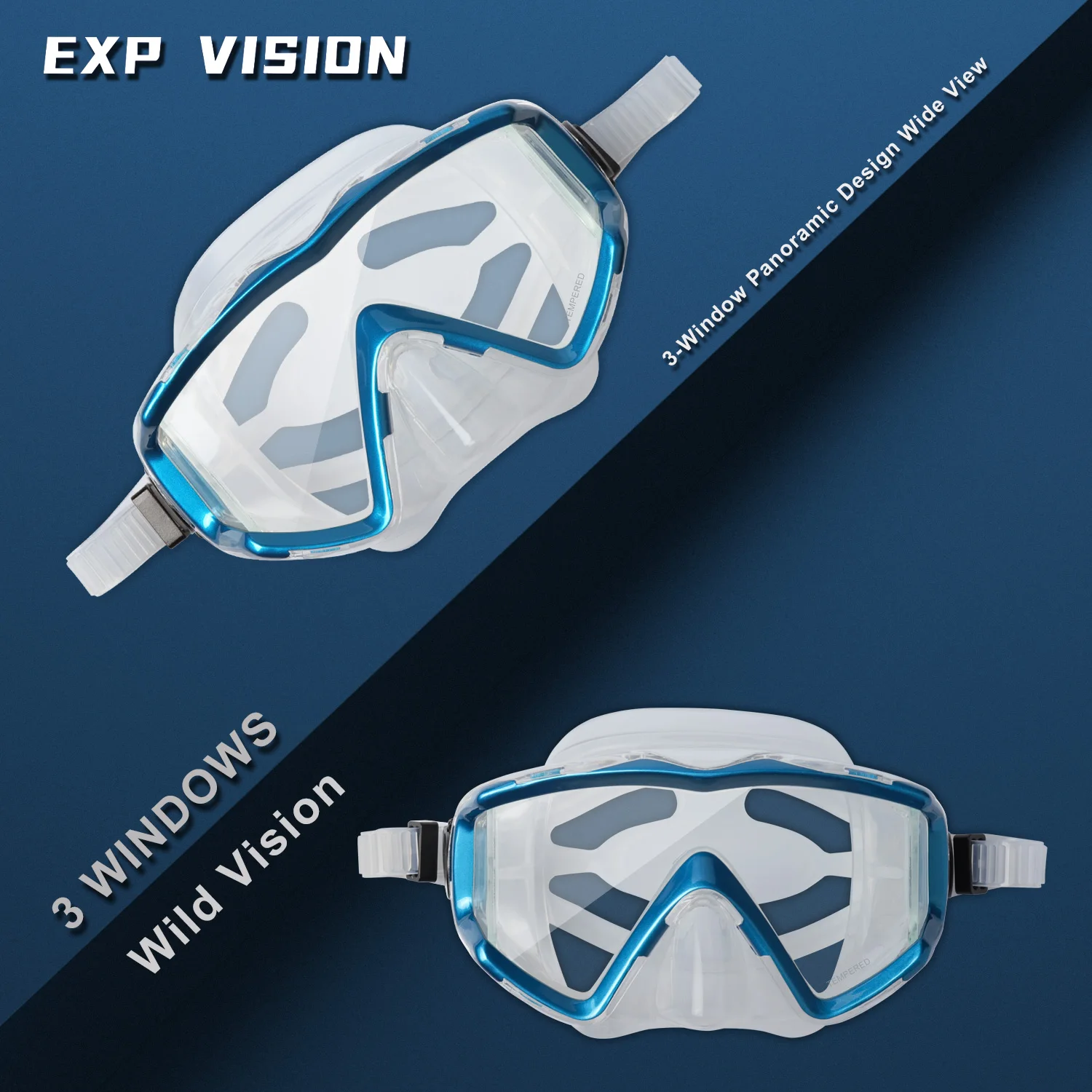 Anti-Fog Swimming Snorkel Mask, Suitable for Adults, Scuba Dive, Swim Snorkeling Goggle with PC Lens view 5