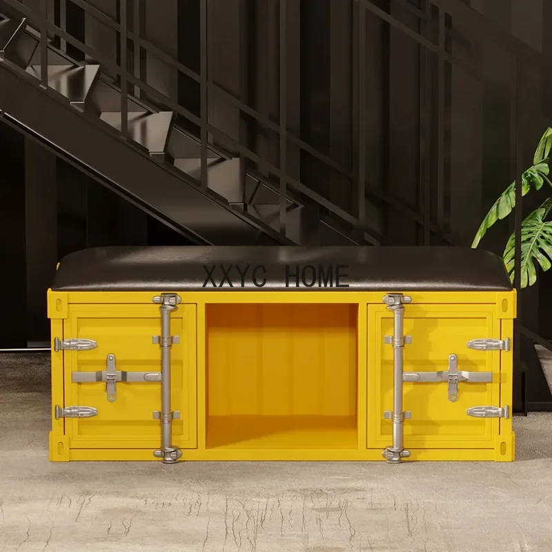 Industrial Style Creative Storage Shoe Changing Stool Gym Clothing Store Storage Footstool