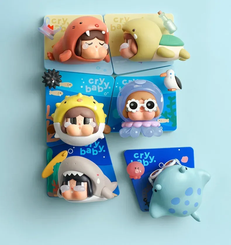 

POPMART CRYBABY Cry Me an Ocean Series Fridge Magnet Blind Box Guess Bag Mystery Box Toys Doll Cute Anime Ornaments Collection