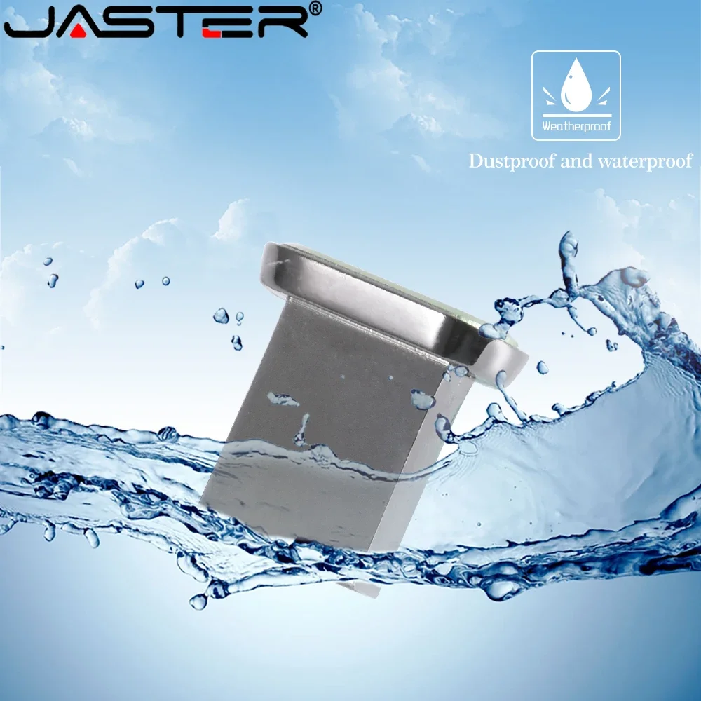 JASTER Mini tombol logam USB Flash drive 64GB, stik memori tahan air 32GB Pen drive 16GB hijau penyimpanan eksternal