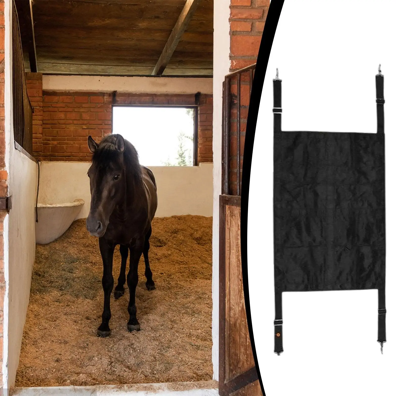 Stall Guard for Horse Gear Oxford Cloth Waterproof Easy Install Adjustable Straps for Barn Training Grounds Pastures Exhibition
