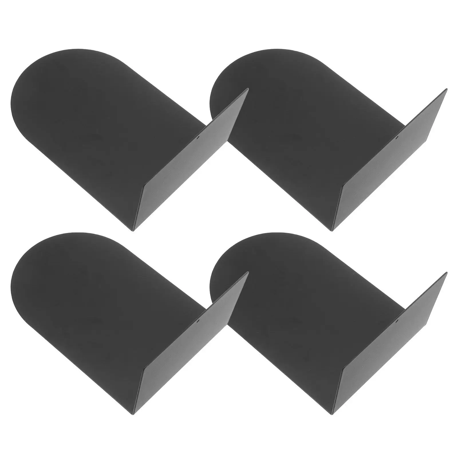 4Pcs Bookends Metal Book Stand L-Shaped Desktop Bookshelf Office Home School Heavy Duty Book Holder Shelf Organizer