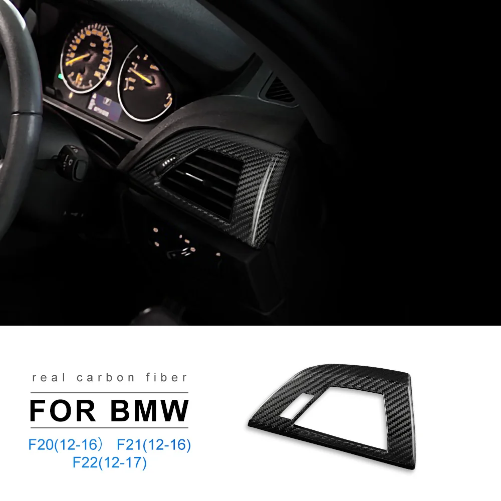 Hard Dry Carbon Fiber For BMW F20 F21 F22 1 2 Series 2012 2013 2014 2015 2016 Car Dashboard Panel Air Outlet Sticker LHD RHD image 3