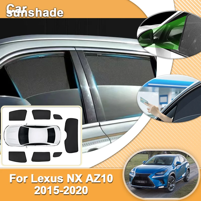 For Lexus NX AZ10 200T 300 300H 200 2015-2020 Car Magnetic Sunshade Shield Windshield Curtain Side Window Sun Shade Accessories