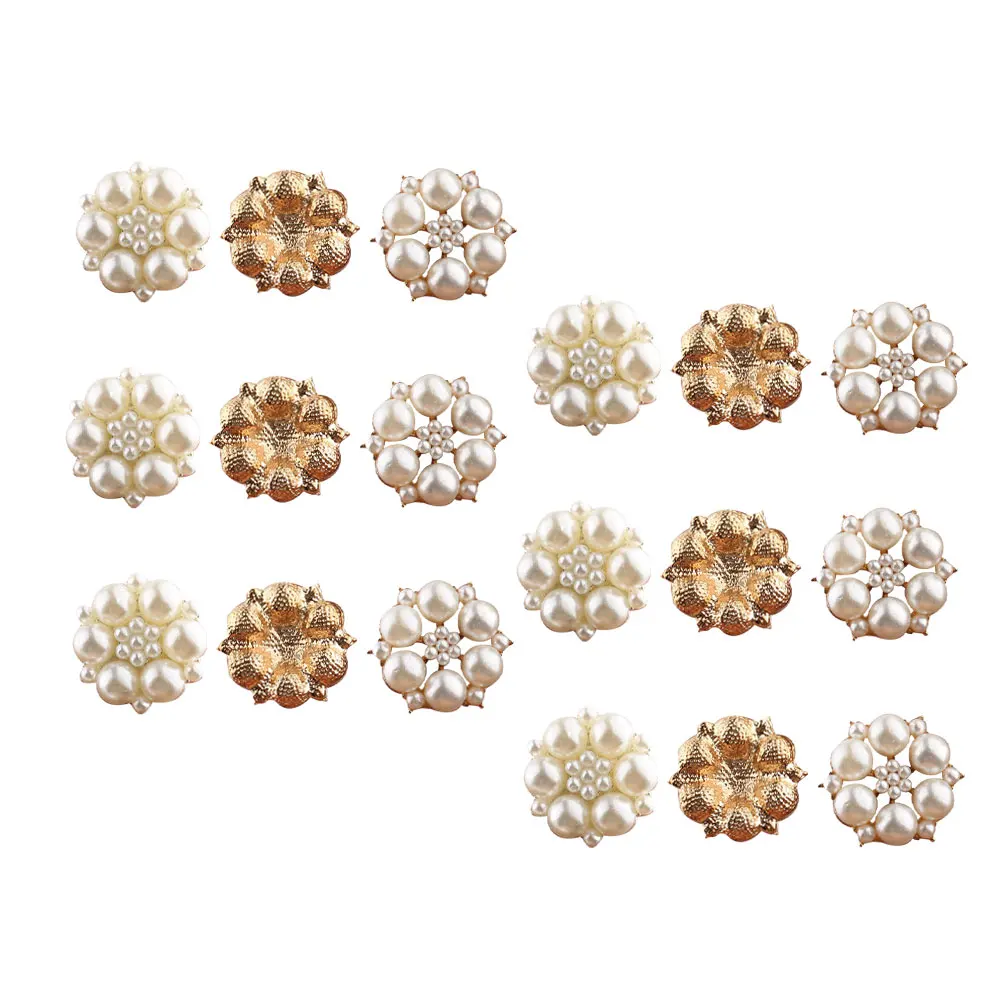 

Alloy Base Rhinestone Pearl Decor Creative Diy Patch For Women Brooch Hairpin Hairband Phone Case Sticking Supplies Mixed