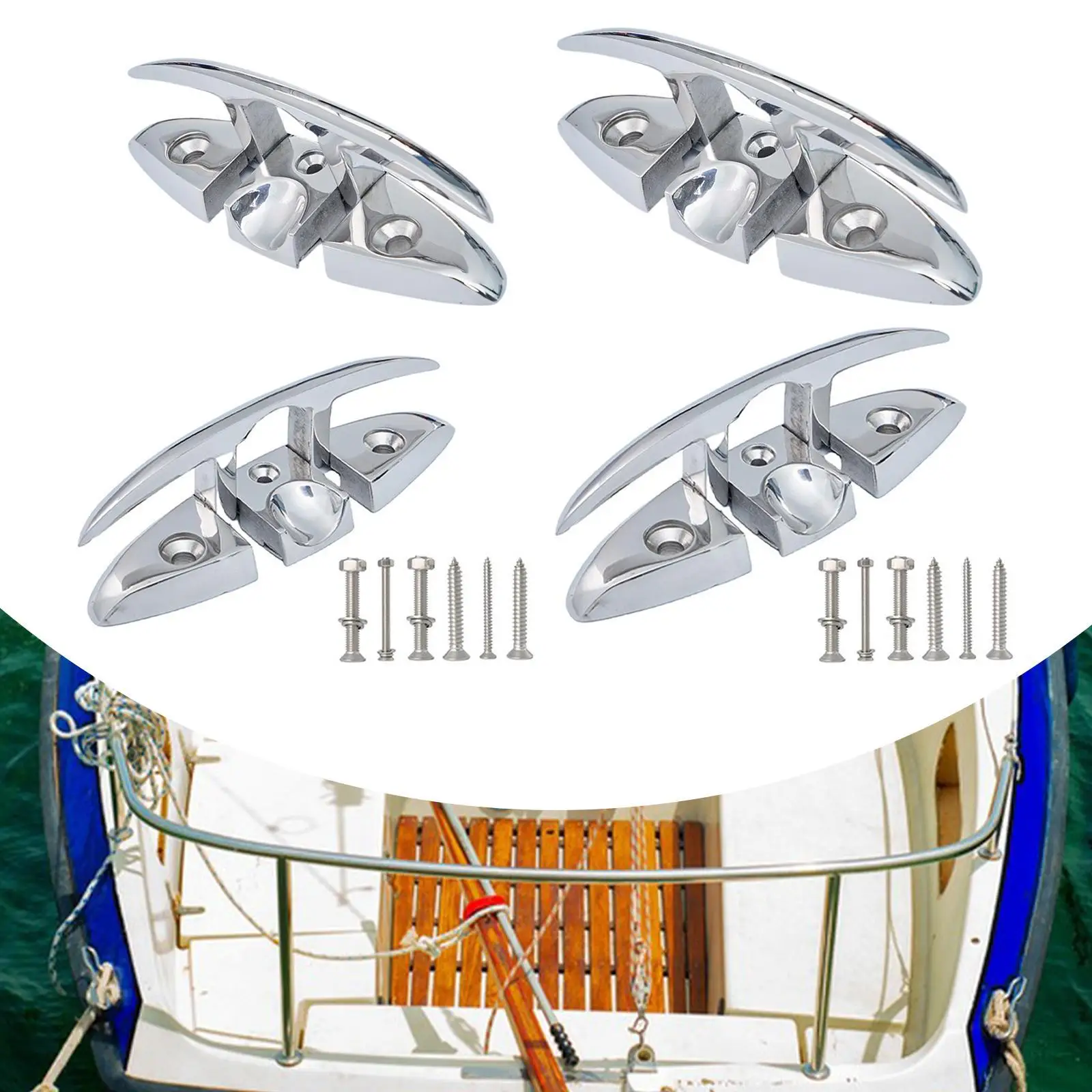 

Boat Folding Cleat Portable Spare Parts Stainless Steel Rope Cleat Marine Flip up Dock Cleat for Marine Boats Yacht Kayaks