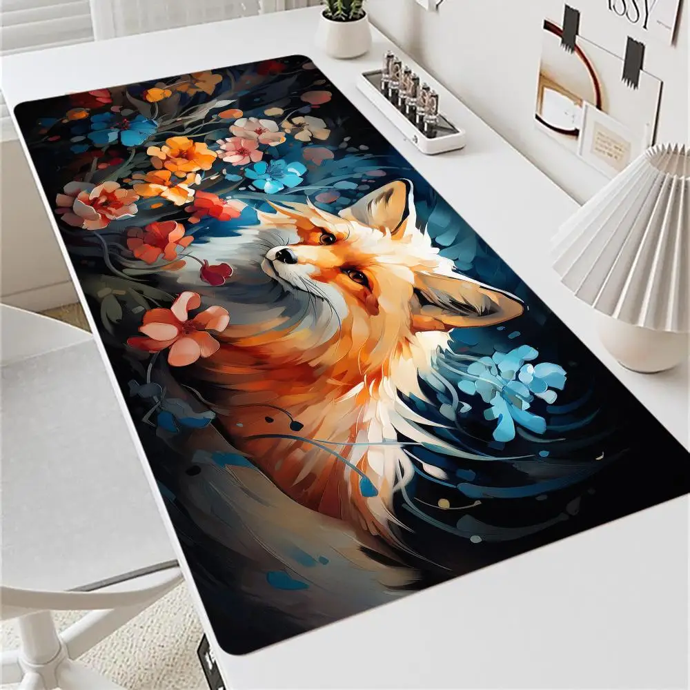 Flowers fox Mouse Pad Large MousePad XXL mini PC Gaming Rubber carpet Lock Desk Mat Computer mouse Gamers phone work office