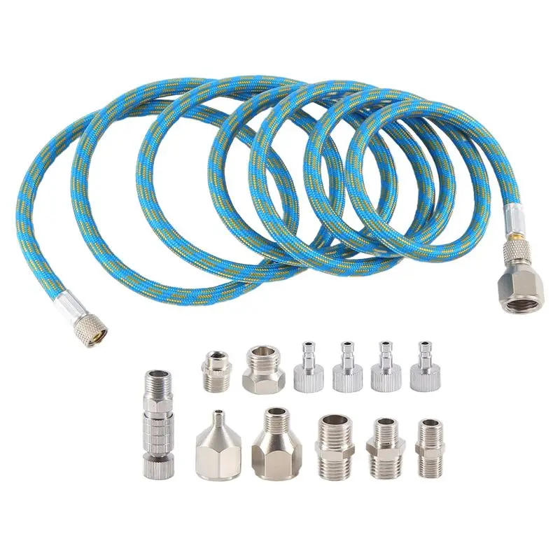 A68P-Airbrush Adapter Set, Quick Release Airbrush Adapter Kit, Nylon Braided Air Hose, For Air Compressor And Airbrush Hose