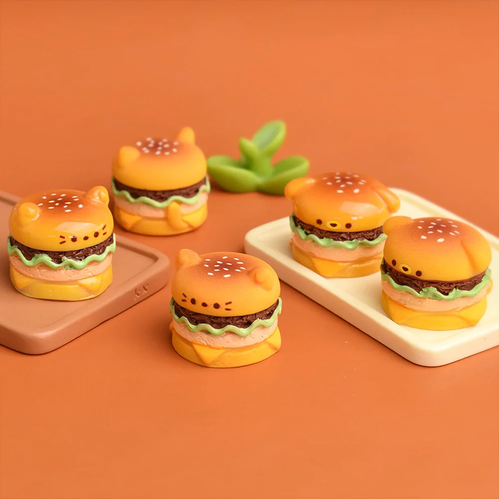 

5pcs Cute mini burger Resin jewelry accessories Suitable for DIY accessories