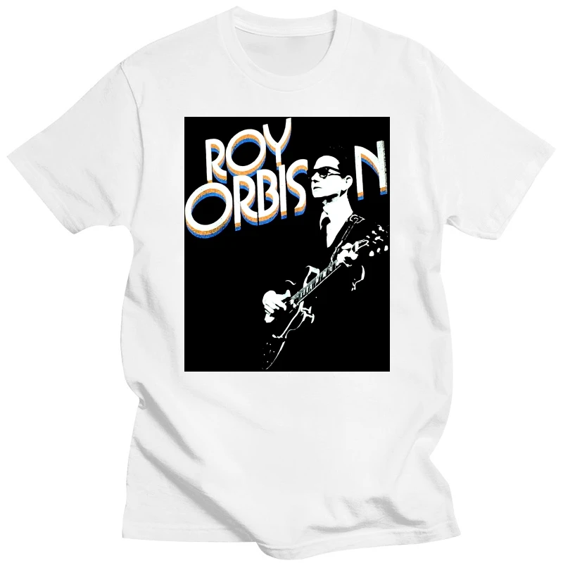 Roy Orbison T-Shirt - 100% Official Guitar Logo 60's Pop Travelling Wilburys Cotton New Unisex Funny Tops Tee Shirt