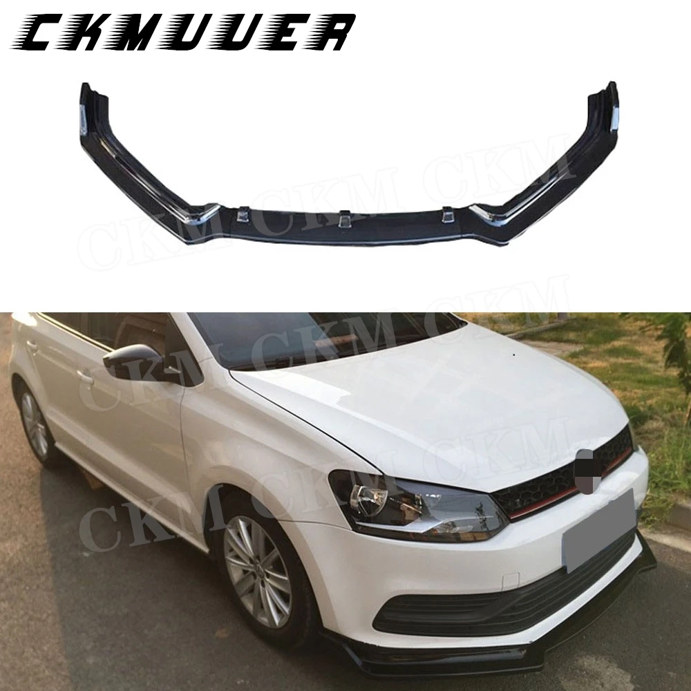 

Head Bumper Chin Shovel Protector ABS Car Front Lip Spoiler For Volkswagen VW Polo Standard 2014-2018 Not For GT Accessories