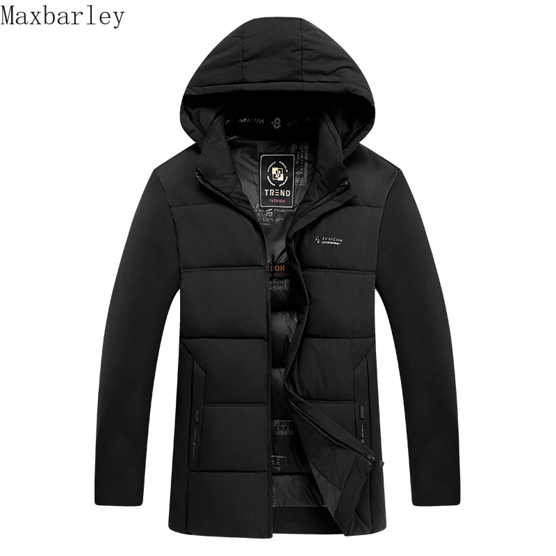 2024 New Winter Parka Men's Business Classic Thickened Warm Cotton Padded Jacket Casual Outdoor Windproof Cold-proof Hooded Coat