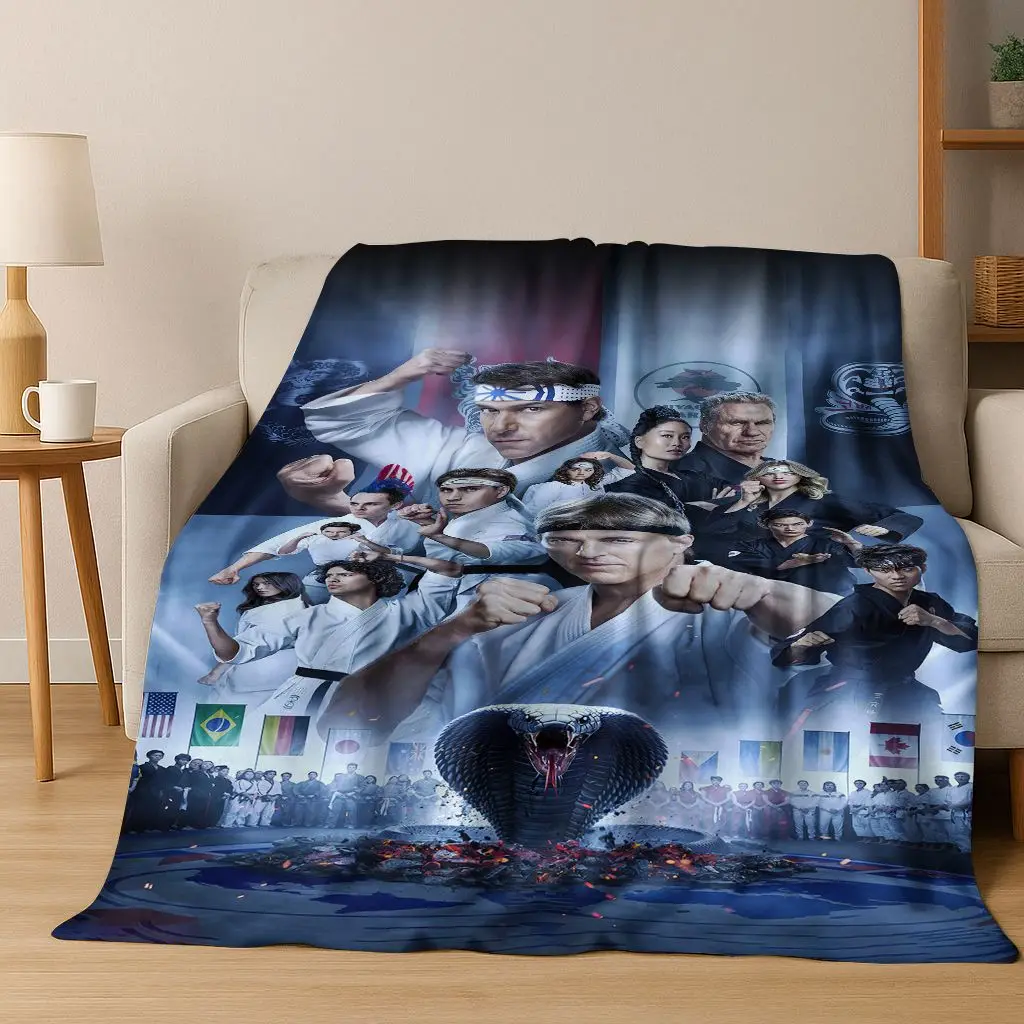 Cobra Kai Karate Daniel LaRusso Johnny Art Flannel Blanket,Cozy Soft Throw Blanket for Home Bedroom Bed Sofa Picnic Cover Gift